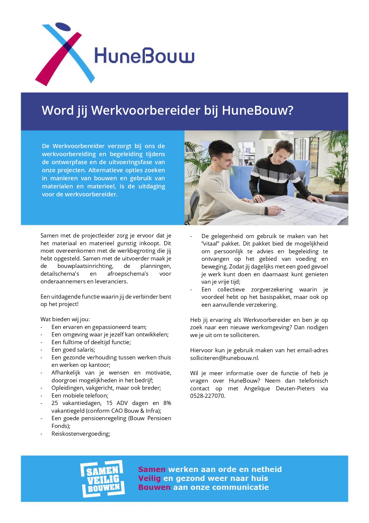 Vacature Werkvoorbereider - HuneBouw B.V.